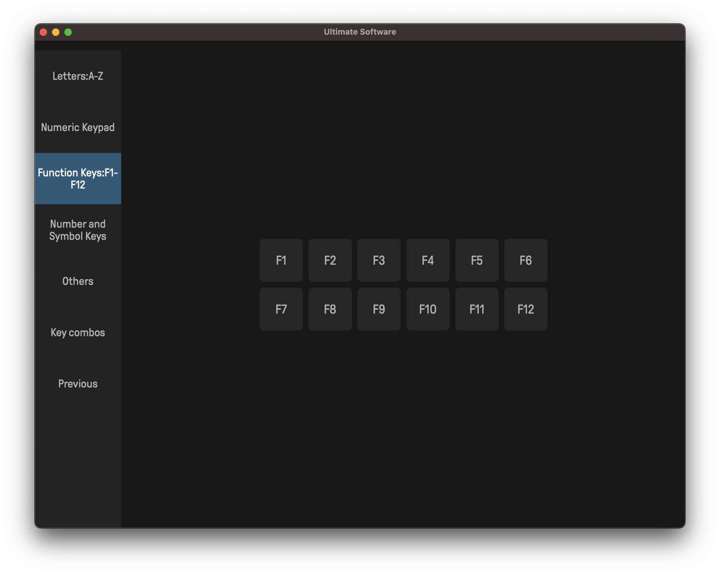 8BitDo Micro Key Config 画面イメージ - ファンクションキー類