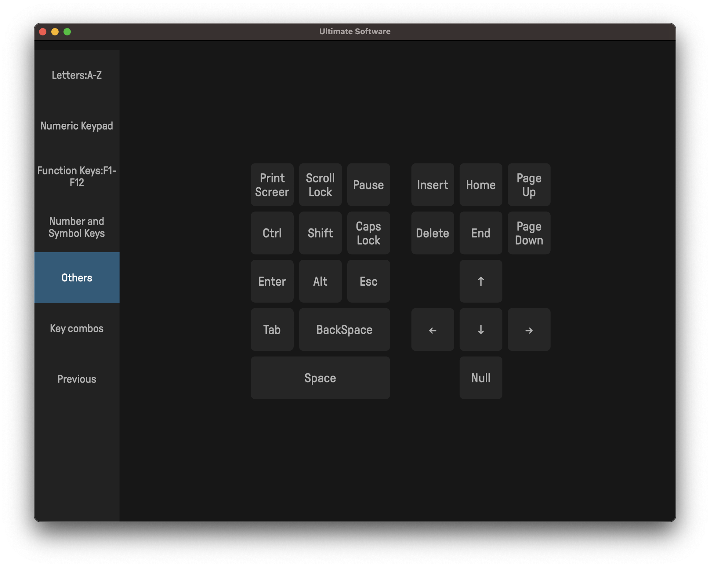 8BitDo Micro Key Config 画面イメージ - 各種修飾キー